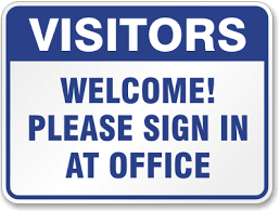 Visitors must sign in at office 